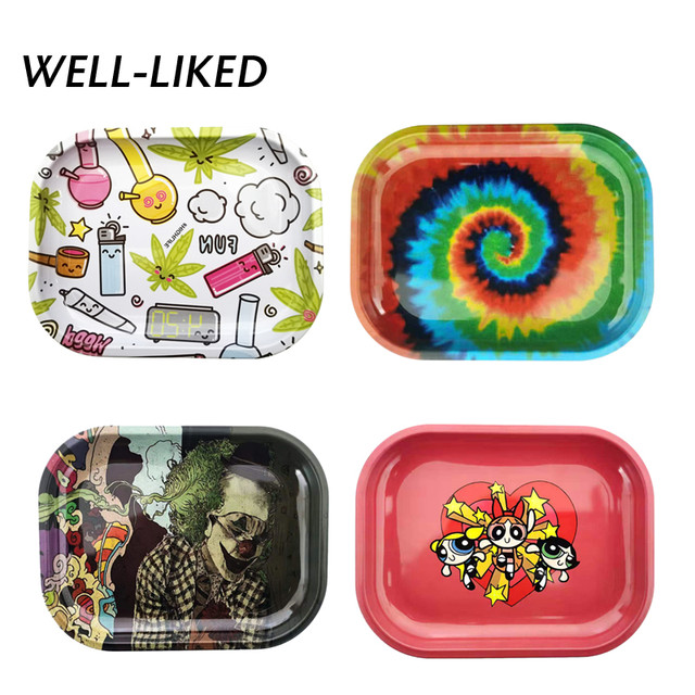 2024 Cartoon Rolling Tray Smoking Accessories Storage Tray For Roller Herb  Tobacco Metal Plate Discs Smoke